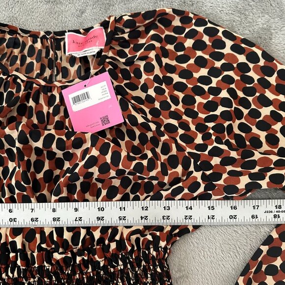 NWT Kate Spade Dotty Leopard Spin Dress Women's XS Animal Print Mini Long Sleeve - Picture 8 of 8